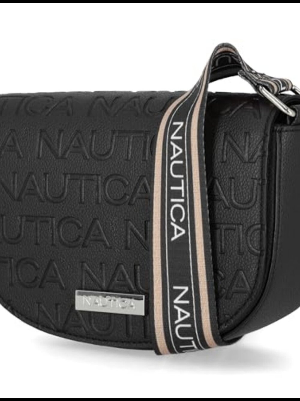 Nautica Delray Flap Crossbody Bag Embossed Adjustable Strap Small Travel Purse